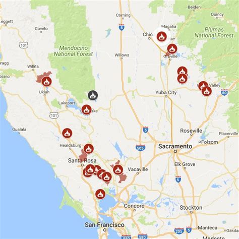 Current Wildfires In California Map
